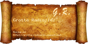 Grotte Radiszló névjegykártya